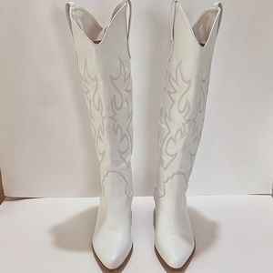 White Cowgirl Boots | White Boots Size 7
